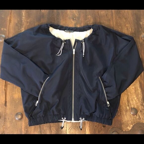 EUC Athleta Navy Blue Chill Bomber Sporty Jacket - Picture 13 of 15